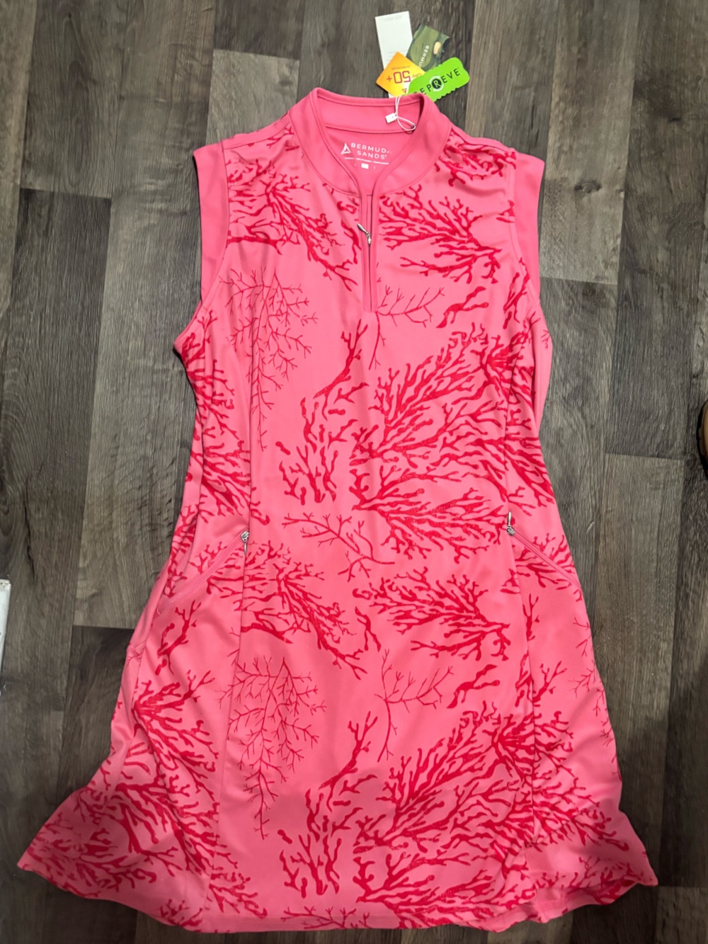 Pink Coral Print Sleeveless Dress